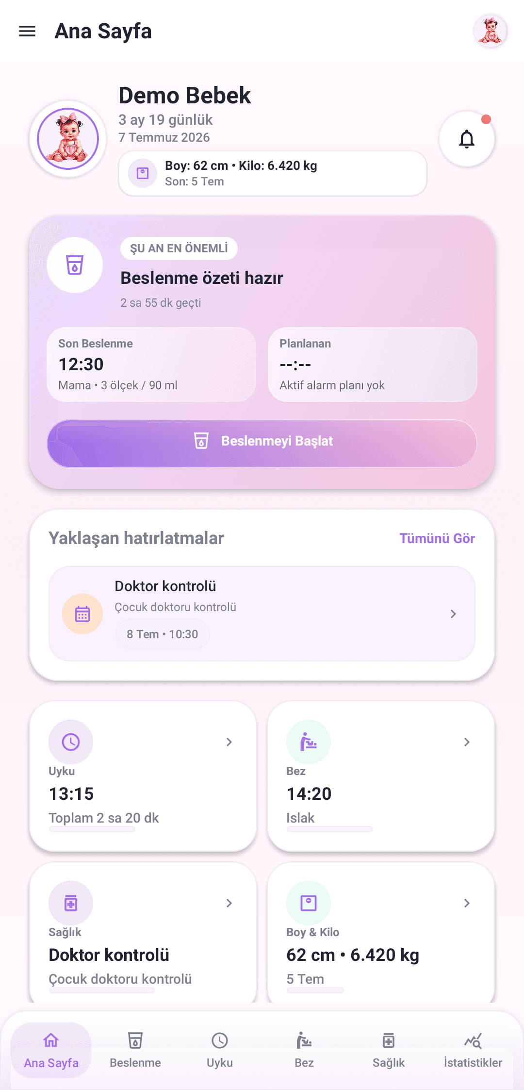 BeTik ana sayfa ekranı